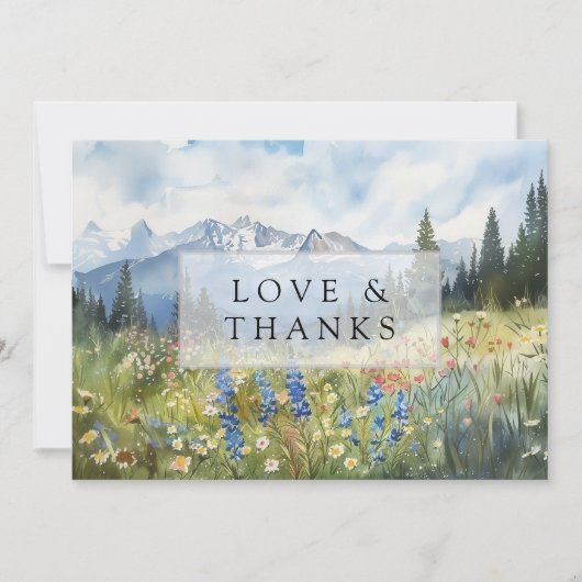 Mountain Wildflowers Floral Meadow Wedding Photo Bedankkaart (Voorkant)