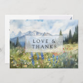 Mountain Wildflowers Floral Meadow Wedding Photo Bedankkaart (Voorkant / Achterkant)