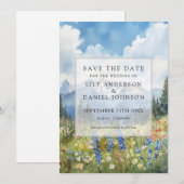 Mountain Wildflowers Floral Meadow Wedding Save The Date (Voorkant / Achterkant)