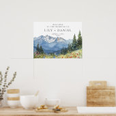 Mountain Wildflowers Floral Wedding Welkomstbord Poster (Keuken)