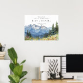 Mountain Wildflowers Floral Wedding Welkomstbord Poster (Thuiskantoor)