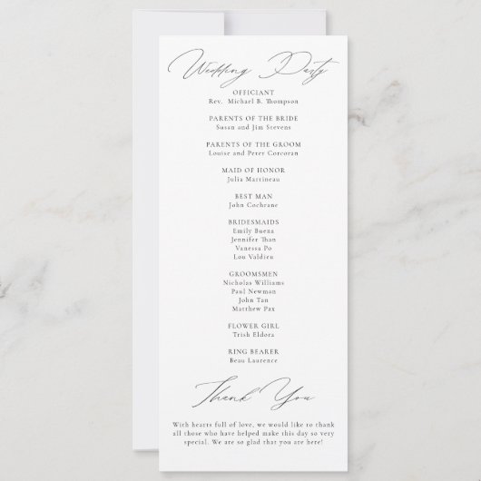 Mountain Wildflowers Meadow Modern Wedding Program (Achterkant)