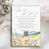 Mountain Wildflowers Modern Wedding Announcement Kaart