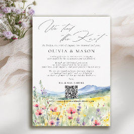 Mountain Wildflowers Modern Wedding Announcement Kaart