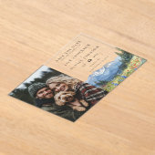 Mountain Wildflowers Photo Wedding Save The Date Acryl Uitnodigingen (Laagn)