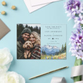 Mountain Wildflowers Photo Wedding Save The Date Acryl Uitnodigingen (Insitu (Huwelijk))