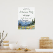 Mountain Wildflowers Retirement Party Welkomstbord Poster (Keuken)