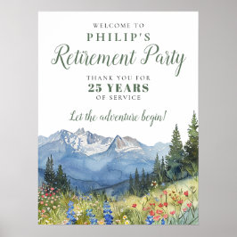 Mountain Wildflowers Retirement Party Welkomstbord Poster