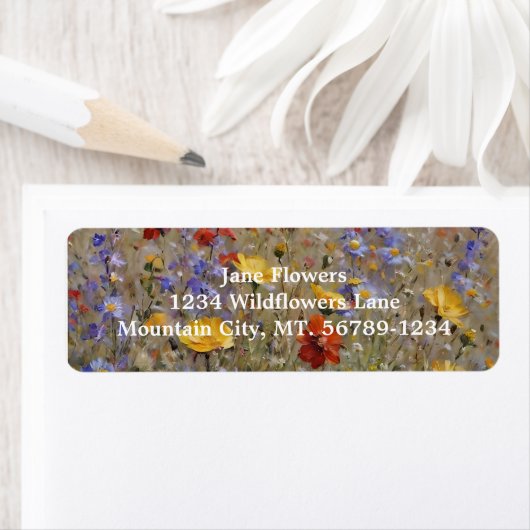 Mountain Wildflowers Retouradreslabel Etiket (Insitu)