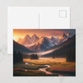 Mountain Wildlife bij Daybreak Briefkaart (Voorkant / Achterkant)