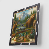 Mountain Wildlife Hunter's Trophy Vierkante Klok (Hoek)