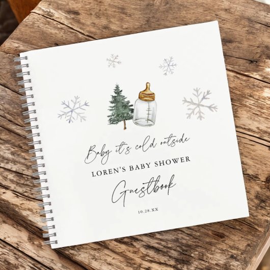 Mountain Winter Baby shower Gastenboek Notitieboek