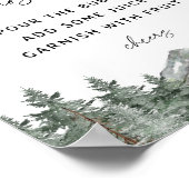 Mountain Winter Baby Shower Momosa Bar Bord Poster (Hoek)