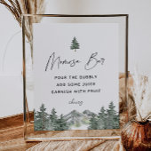 Mountain Winter Baby Shower Momosa Bar Bord Poster