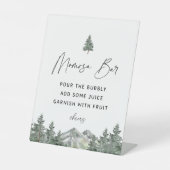 Mountain Winter Baby Shower Momosa Bar  Reclamebord Met Voetstuk (Voorkant)