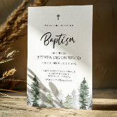 Mountain Winter Elegant Baptism Invitation Kaart