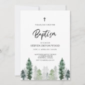 Mountain Winter Elegant Baptism Invitation Kaart (Voorkant)