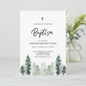 Mountain Winter Elegant Baptism Invitation Kaart (Staand voorkant)