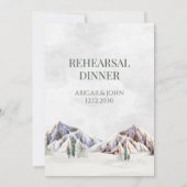 Mountain Winter Forest Rustic Rehearsal Dinner Kaart (Achterkant)