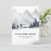 Mountain Winter Holiday Wedding Bewaar de datum Save The Date (Staand voorkant)