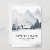 Mountain Winter Holiday Wedding Bewaar de datum Save The Date (Voorkant)