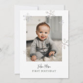 Mountain Winter Onederland 1e Verjaardag Foto Kaart (Achterkant)