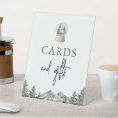 Mountain Winter Onederland Kaarten en geschenken t Reclamebord Met Voetstuk (Insitu)