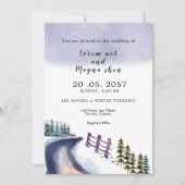 Mountain Winter Pine Tree Weddenation Card Kaart (Voorkant)