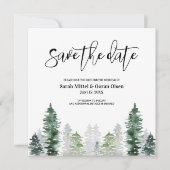 Mountain Winter Save the Date Invitation (Voorkant)