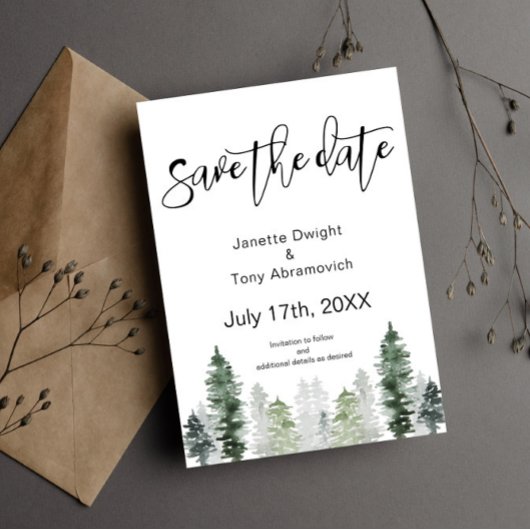 Mountain Winter Save the date Uitnodiging