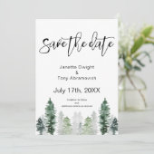 Mountain Winter Save the date Uitnodiging (Staand voorkant)