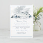 Mountain Winter Scene Kerstfeest Kaart (Staand voorkant)