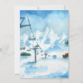 Mountain Winter Skiing Wedding Invitation (Achterkant)