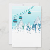 Mountain Winter Skiing Wedding Invitation Kaart (Achterkant)