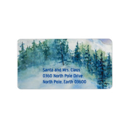 Mountain Winter Waterverf Return Address Label