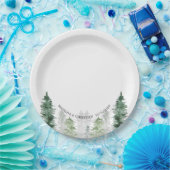 Mountain Winter Wedding  Papieren Bordje (Feest)