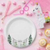 Mountain Winter Wedding  Papieren Bordje (Feest)