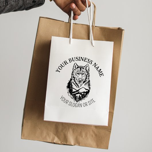 Mountain Wolf, Custom Business, Large Rubberstempel