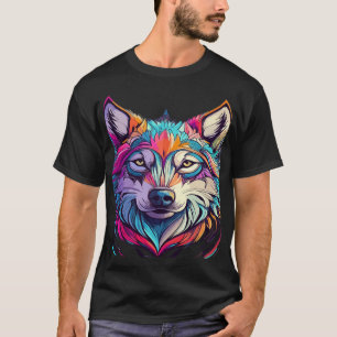Mountain Wolf Gezicht Kunst Wildlife landschap T-shirt