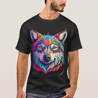 Mountain Wolf Gezicht Kunst Wildlife landschap T-shirt