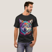 Mountain Wolf Gezicht Kunst Wildlife landschap T-shirt (Voorkant volledig)
