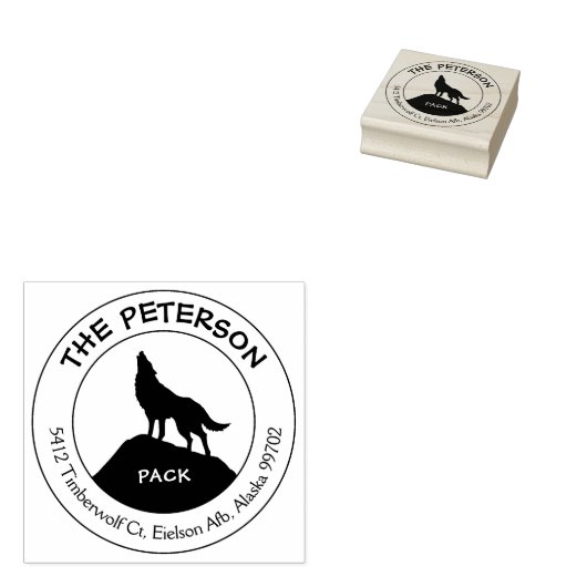 Mountain Wolf Pack, dierlijk adres retour Rubberstempel (Gestempeld)