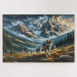 Mountain Wolf Pack, Wolf Family, Wilderness Legpuzzel