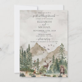 Mountain Woodland Animal Post Bruiloft Brunch Kaart