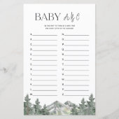 Mountain Woodland Baby shower ABC Alphabet Game (Voorkant)