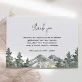 Mountain Woodland Baby shower Dank je kaarten