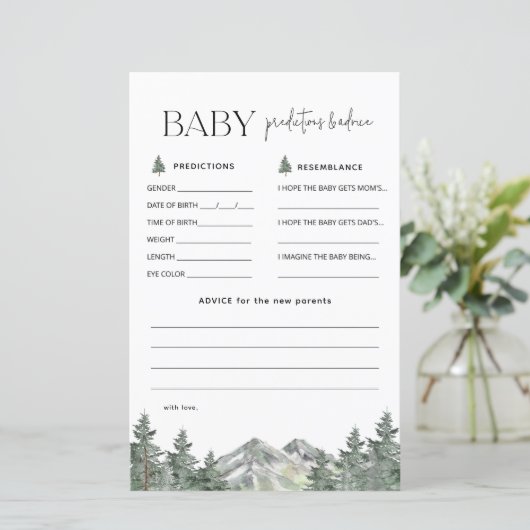 Mountain Woodland Baby Voorspellingen en Advieskaa (Staand voorkant)