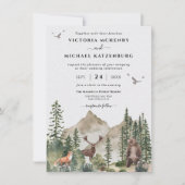 Mountain Woodland forest Animals Wedding Kaart (Voorkant)
