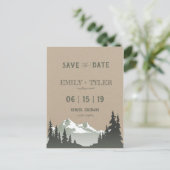 Mountain Woodland Forest Bomen Foto Opslaan van de Aankondigingskaart (Staand voorkant)