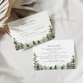 Mountain Woodland Forest Elegante bruiloft details Informatiekaartje